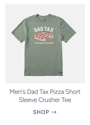 men's dad tax pizza short sleeve crusher tee