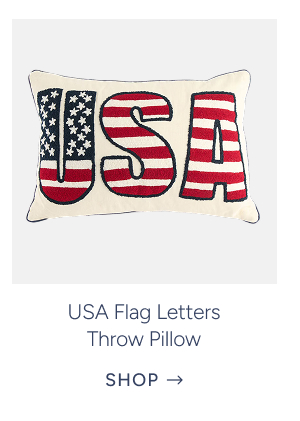 USA Flag Letters Throw Pillow