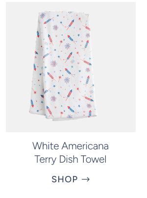 White Americana Terry Dish Towel