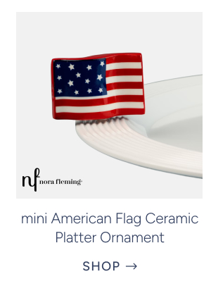 mini American Flag Ceramic Platter Ornament