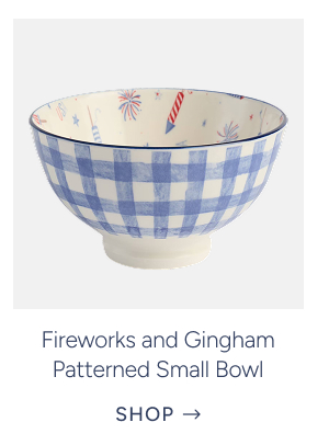 Fireworks and Gingham Patterned Small Bowl