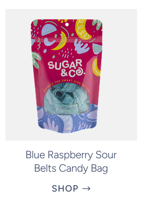 Blue Raspberry Sour Belts Candy Bag