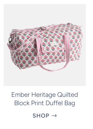 Ember Heritage Quilted Block Print Duffel Bag