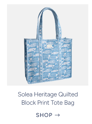Solea Heritage Quilted Block Print Tote Bag
