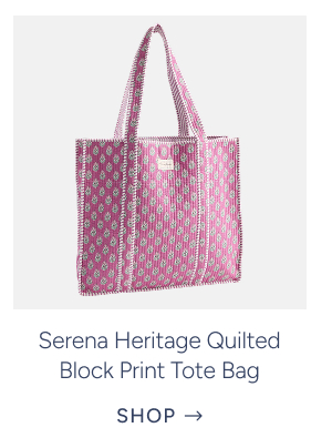 Serena Heritage Quilted Block Print Tote Bag