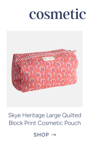 Skye Heritage Large Quilted Block Print Cosmetic Pouch
