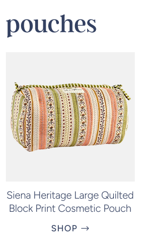 Siena Heritage Large Quilted Block Print Cosmetic Pouch