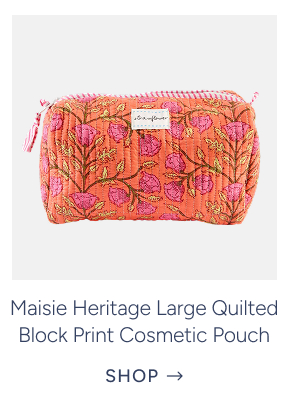 Maisie Heritage Large Quilted Block Print Cosmetic Pouch