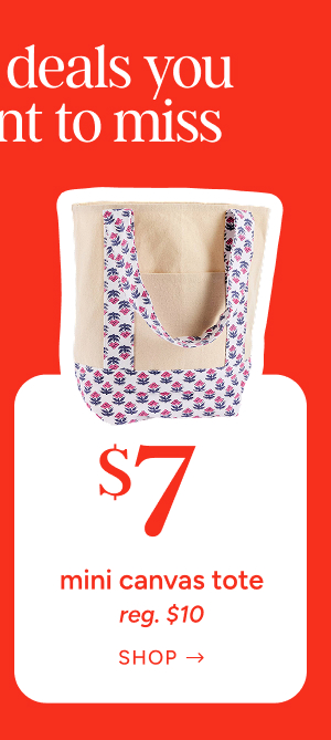 $7 mini canvas tote (reg. $10)
