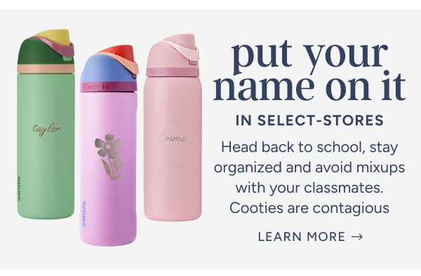 Put your name on it in select-stores