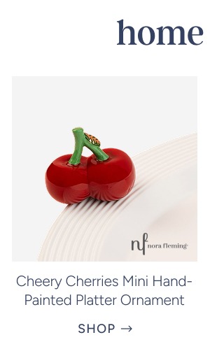 Cheery Cherries Mini Hand-Painted Ceramic Platter Ornament