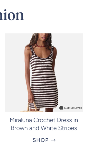 Miraluna Crochet Dress in Brown and White Stripes