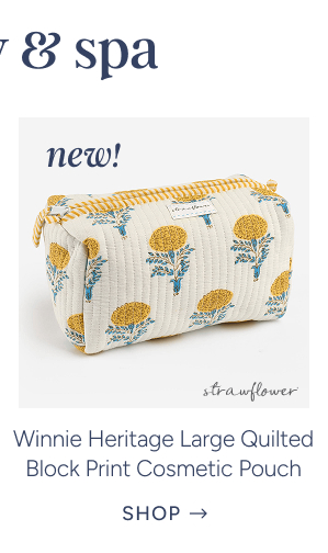 Winnie Heritage Large Quilted Block Print Cosmetic Pouch