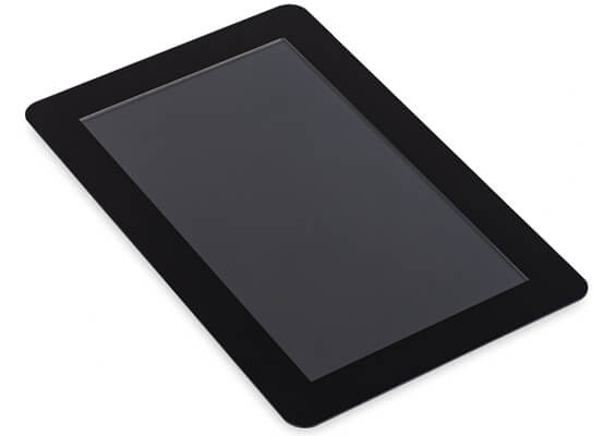 Front of the Raspberry pi Touch Display 2 at an angle