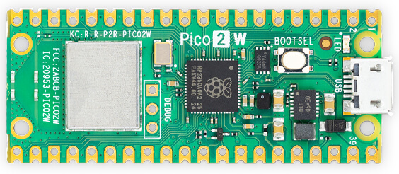 Raspberry Pi Pico 2 W side view