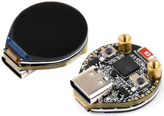 ESP32-C3 Development Board with 0.71" Round IPS LCD Display