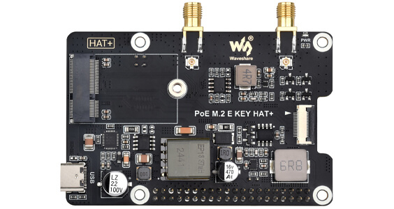 M.2 + E-Key PoE HAT for Pi 5