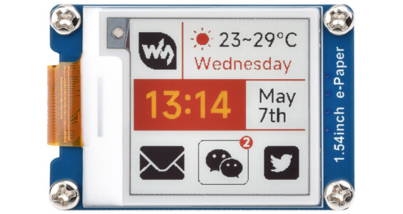 Red/Yellow/Black/White 1.54" e-Paper Display