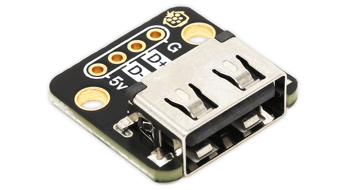 Angled view of the USB-A horizontal breakout