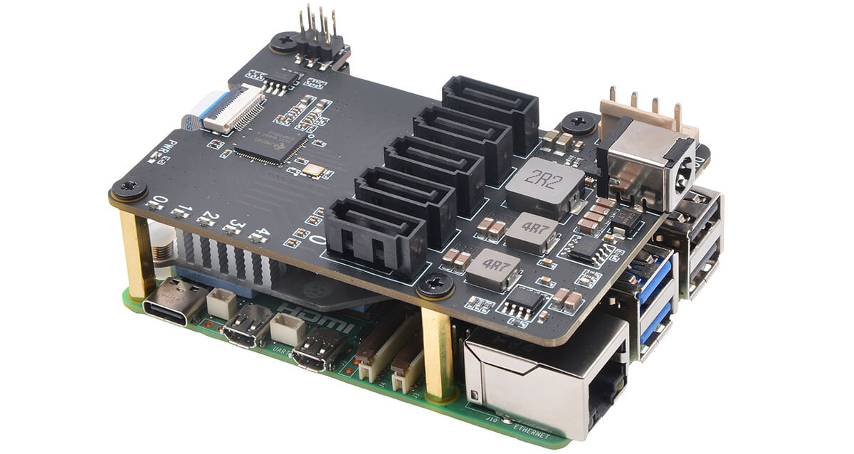 Suptronics X1009 5-Port SATA Add-on for Raspberry Pi 5