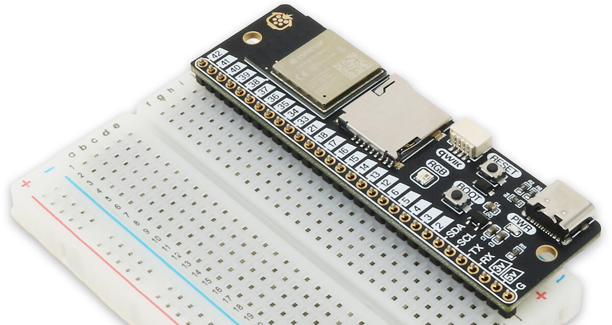 Baguette S3 installed to a breadboard