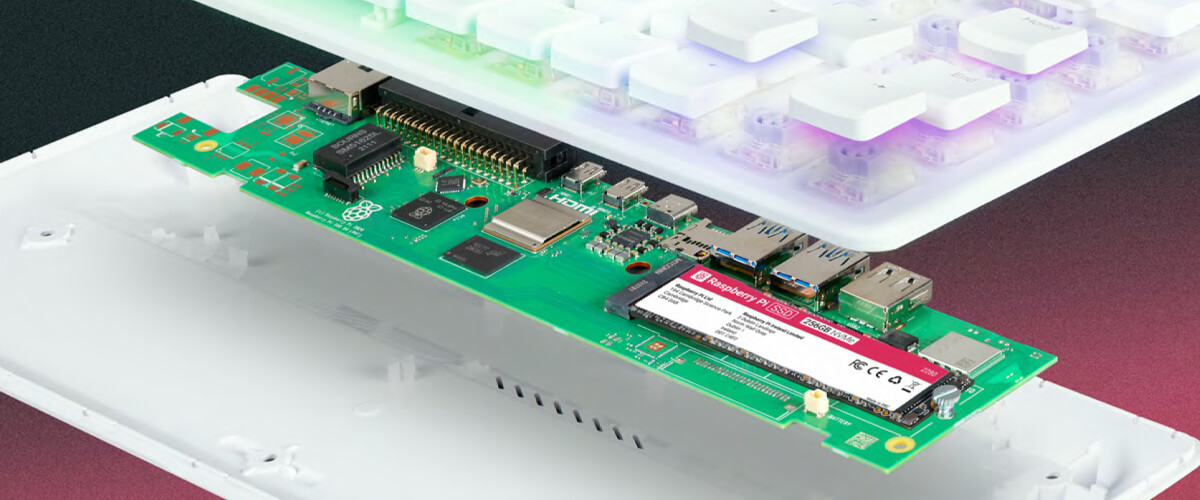 Raspberry Pi 500+ inside PCB view