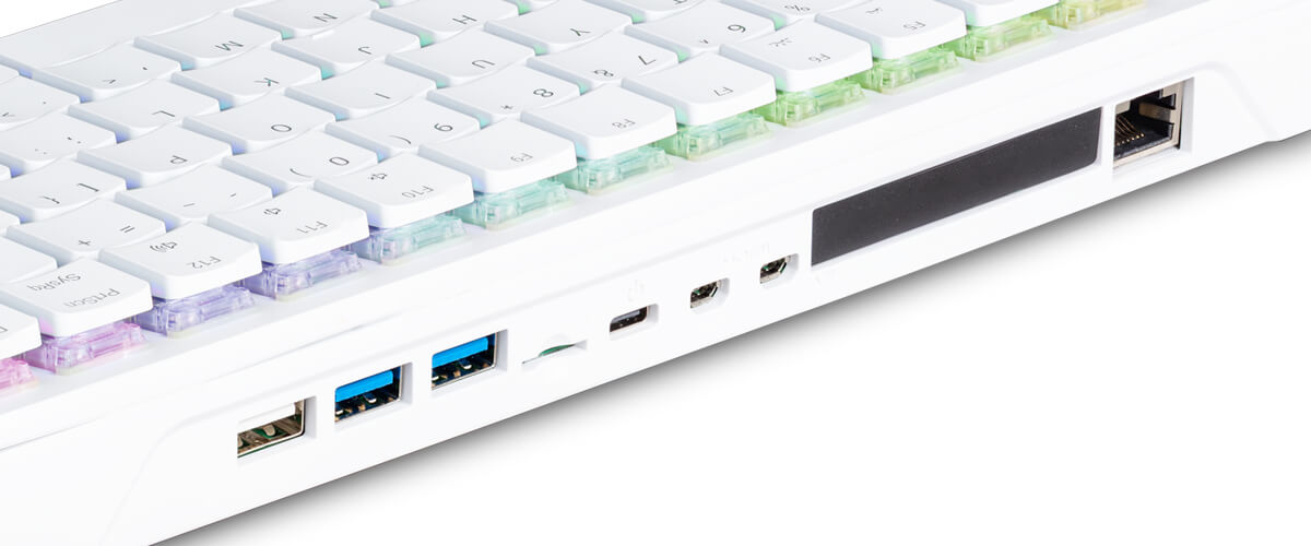 Rear IO port view of Raspberry Pi 500+