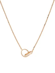 LOVE Necklace, Half Pavéd