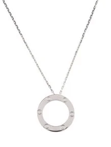 LOVE Pendant Necklace, 6 Diamonds