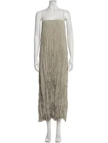 Crinkled Silk Dress Long Dress