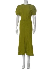 Crew Neck Midi Length Dress