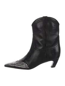 Leather Crystal Embellishments Western Boots