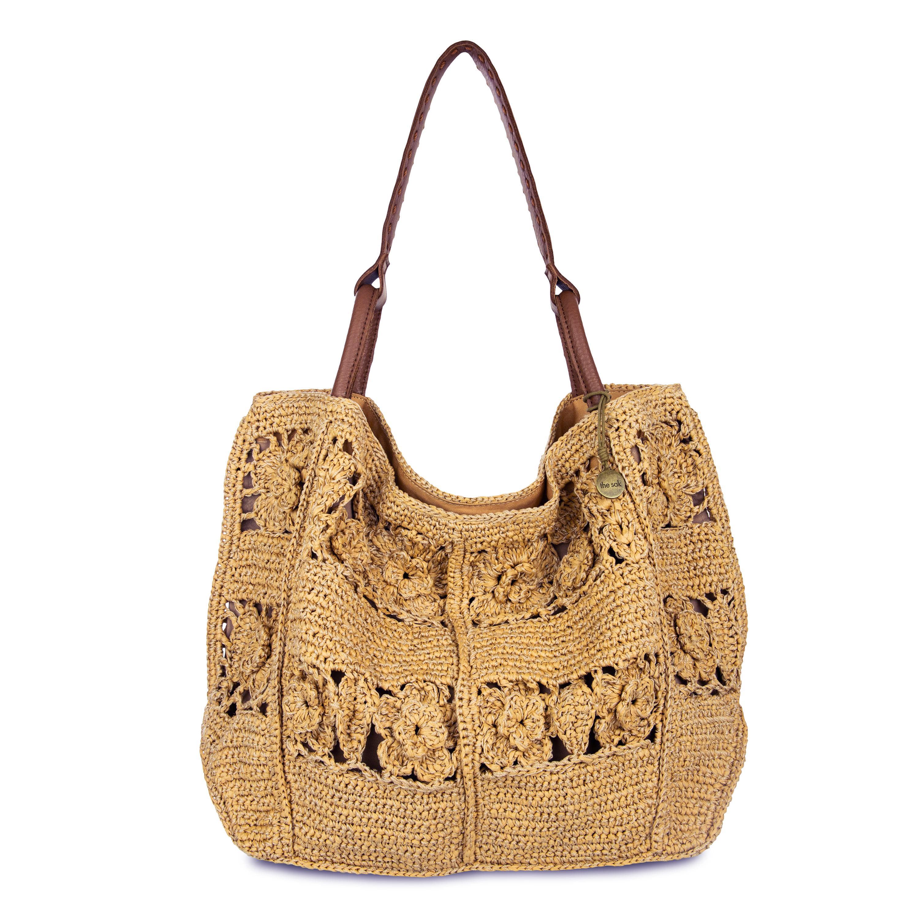 Image of Los Feliz Large Tote - Hand Crochet - Natural Tonal Flower