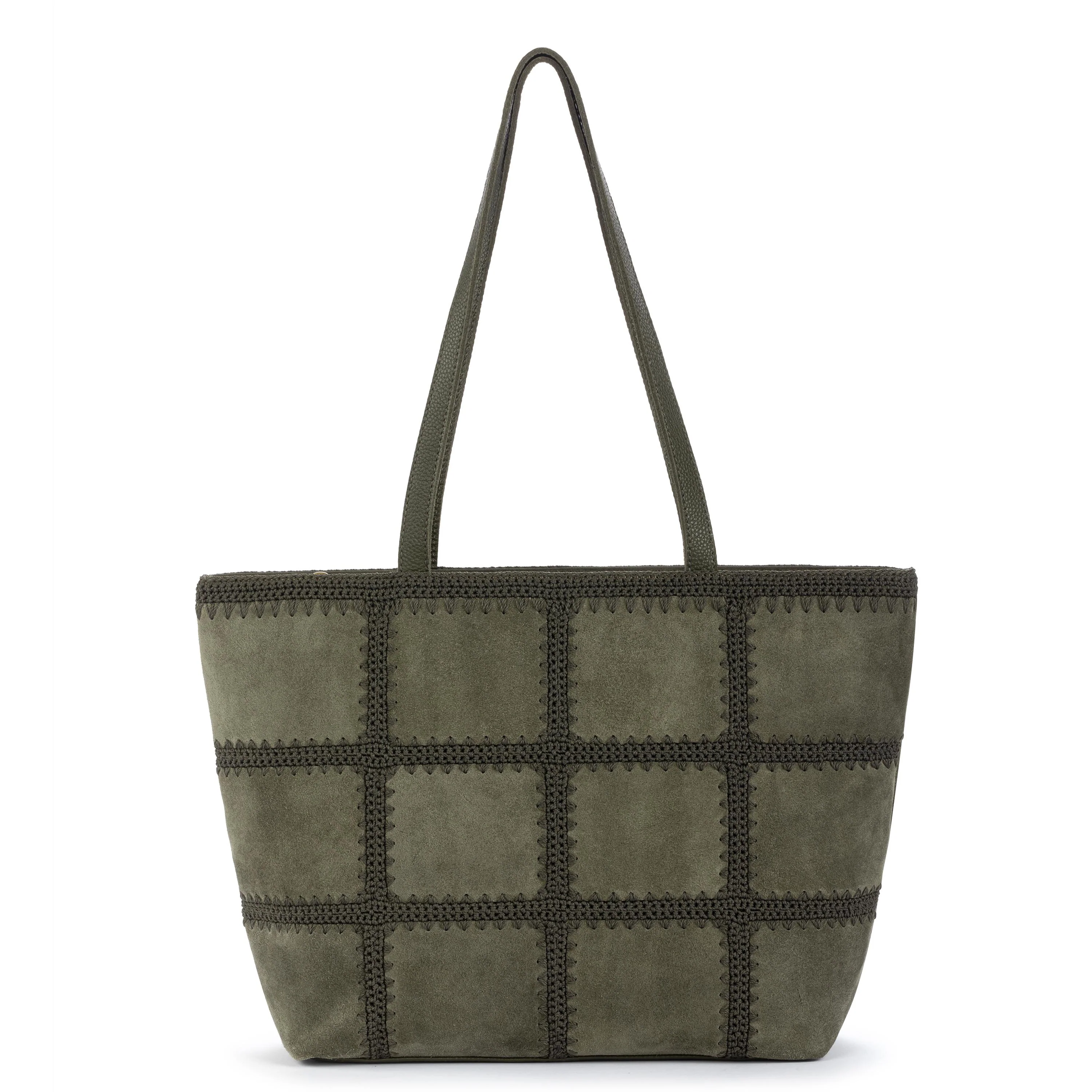 Image of Metro Tote - Leather - Moss Suede Patch