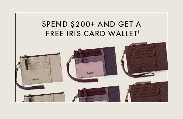 Spend 200+ and get a free iris card wallet