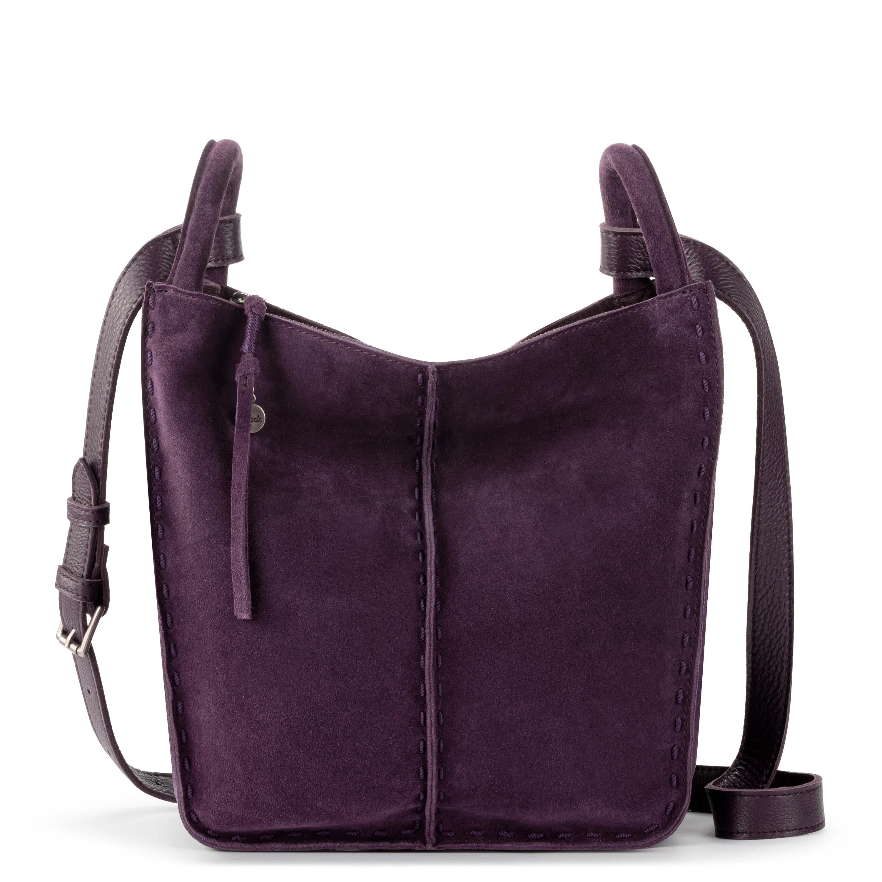 Image of Los Feliz Crossbody - Leather - Aubergine Suede