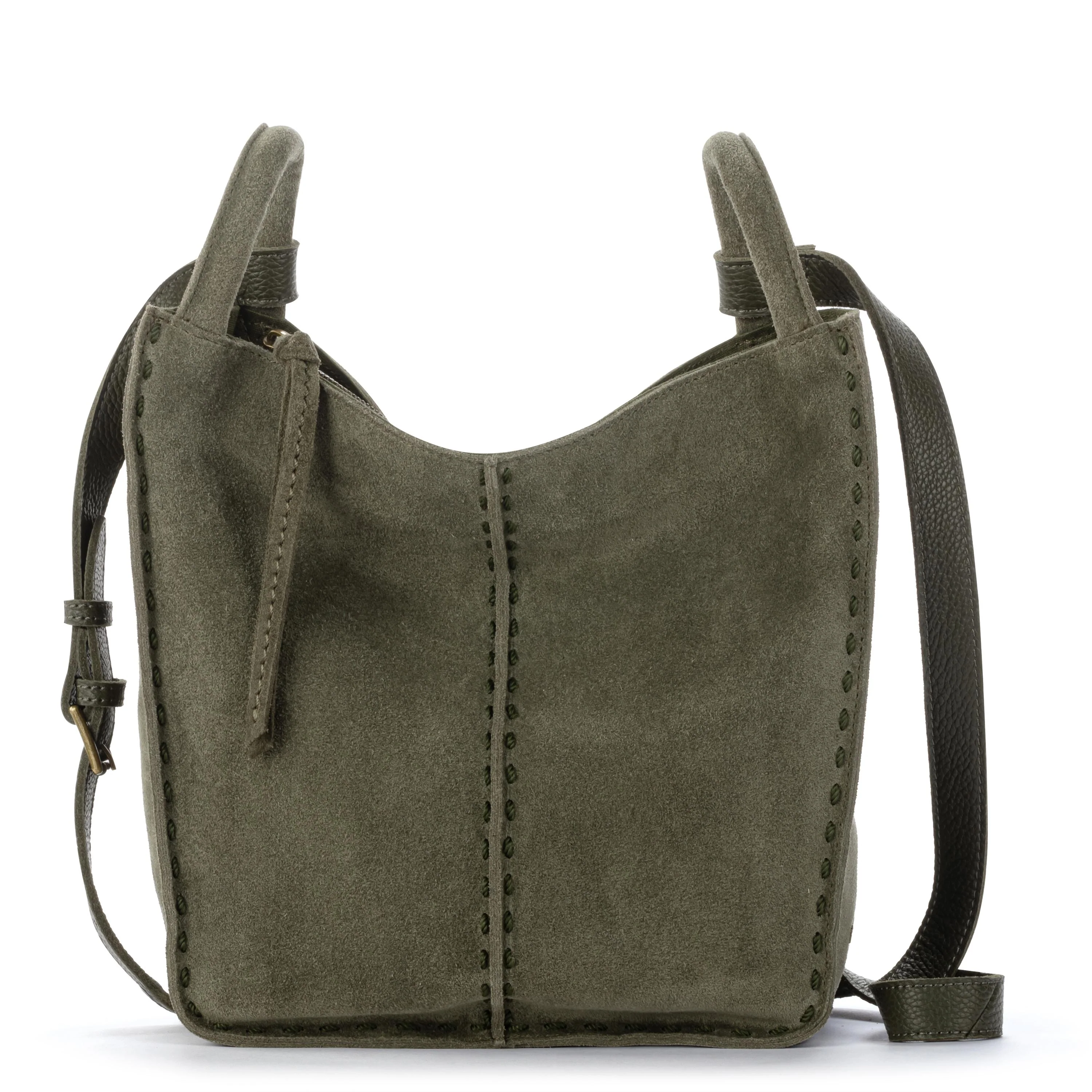 Image of Los Feliz Crossbody - Leather - Moss Suede