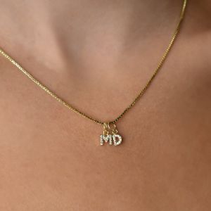Custom Mini Initial Charm Necklace