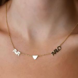 Custom My Mantra Heart Connection Name Necklace
