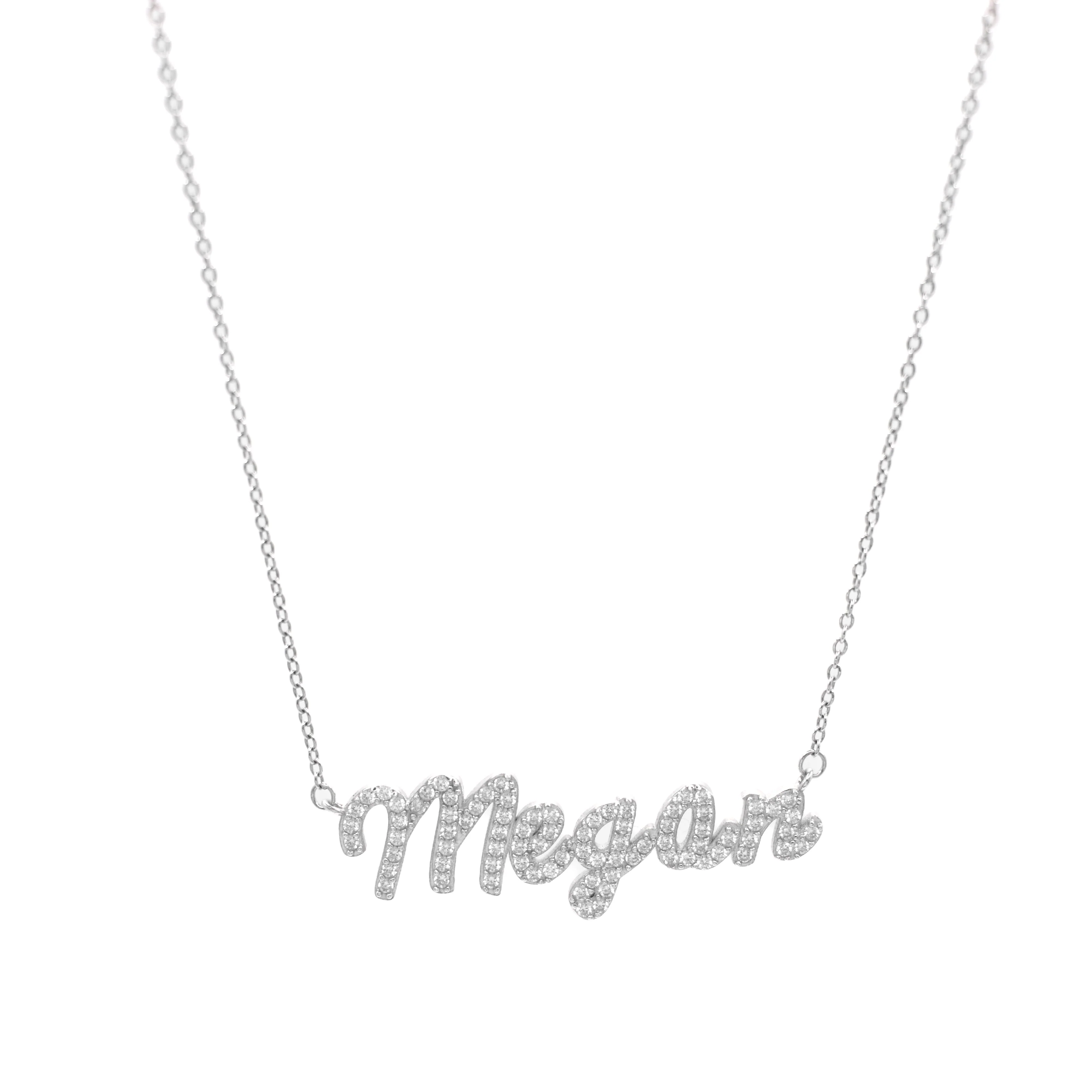 Image of Custom Crystal Script Nameplate Necklace
