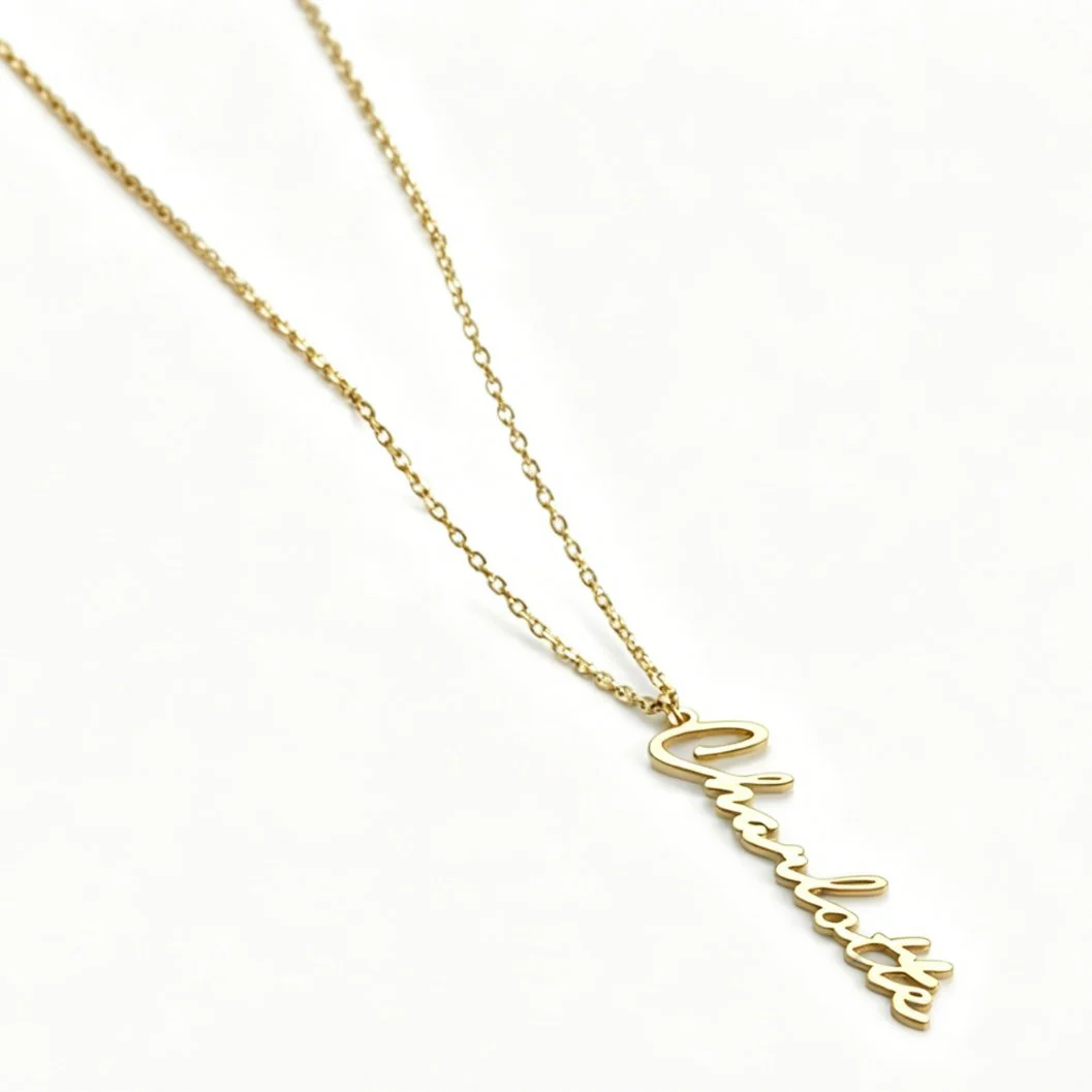 Image of Custom Vertical Name Charm Necklace