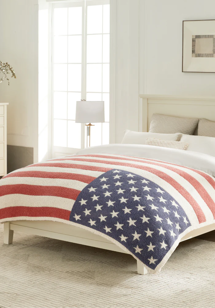 American Flag Buttery Blanket