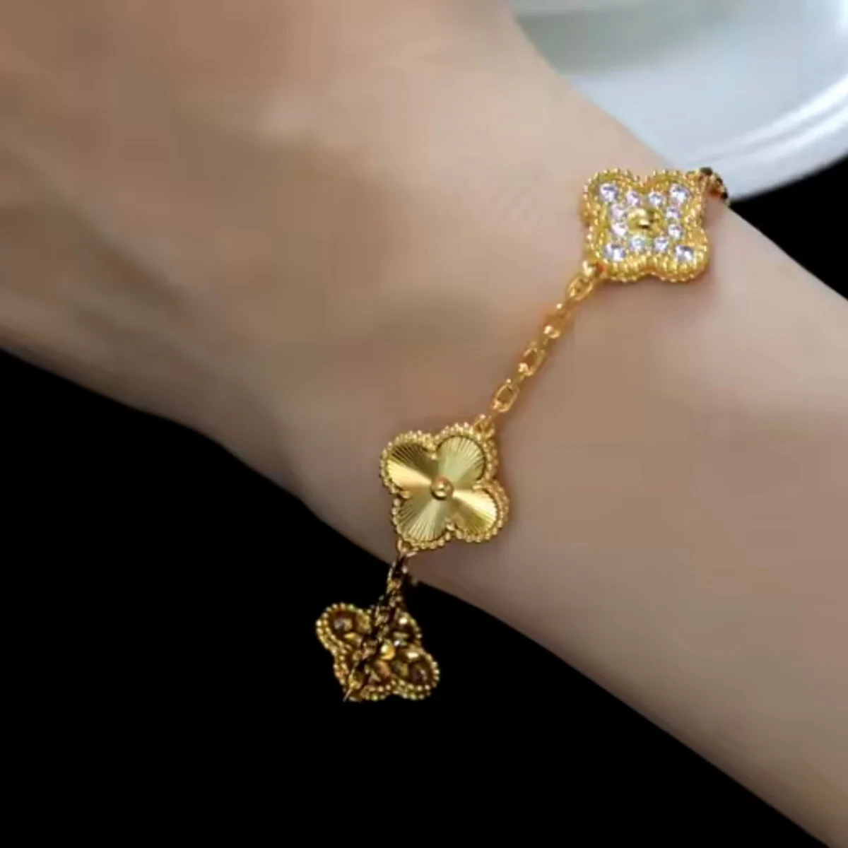 The Elyse Gold Clover Bracelet
