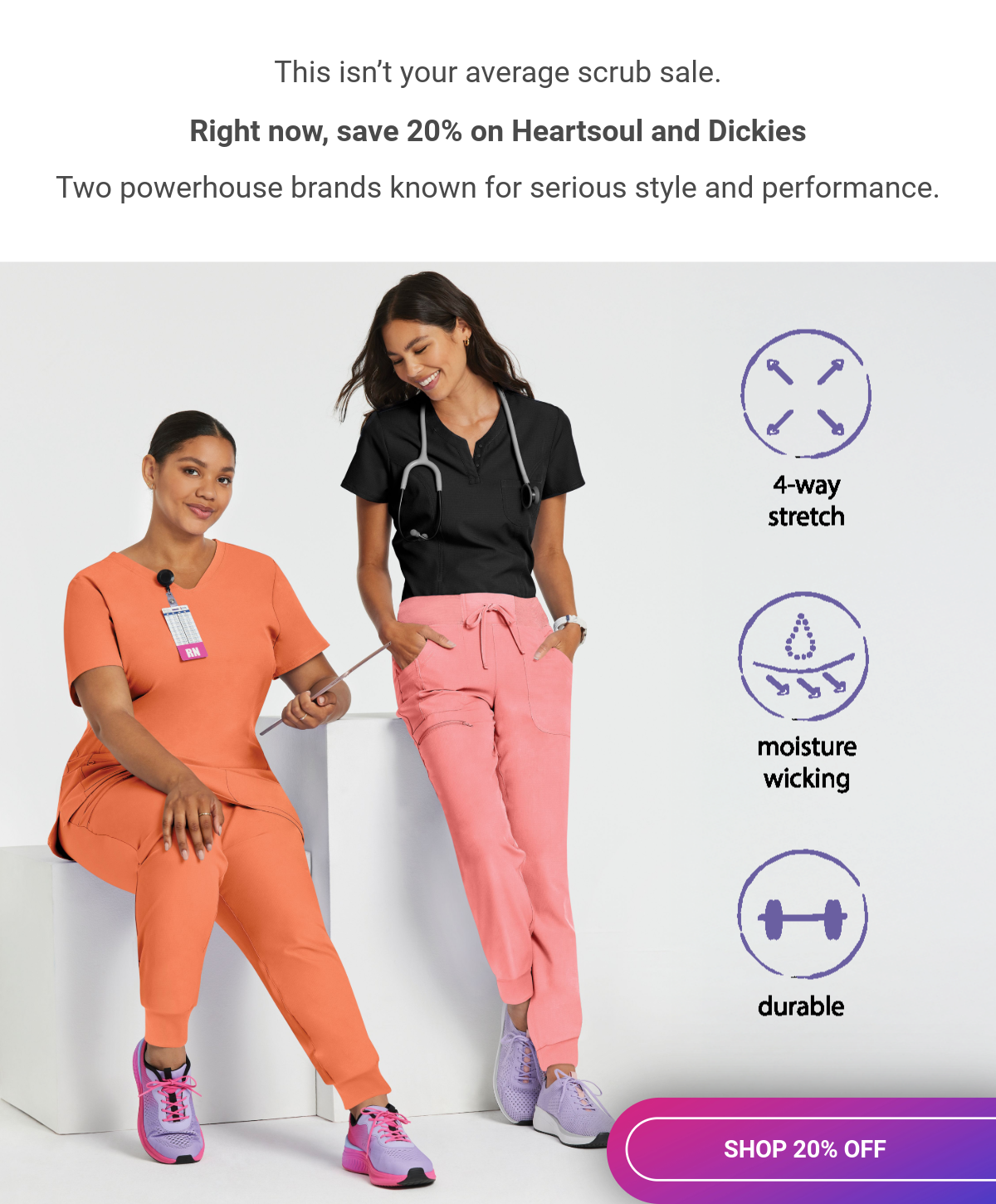 Right now, Save 20% off on Heartsoul and Dickies! 
