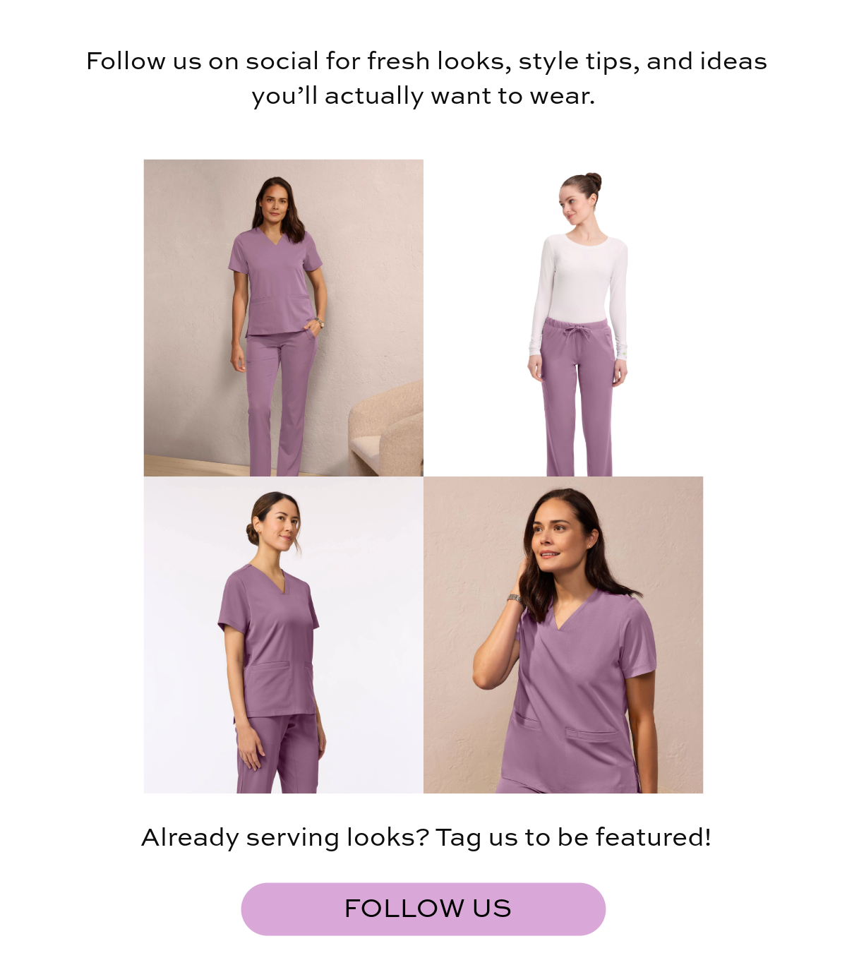 Follow us on social media for fresh looks, style tips, and more! 