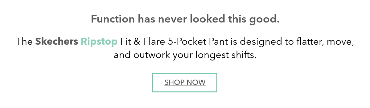 Function has never looked this good. Shop Skecher Ripstop fit & flare pant now! 