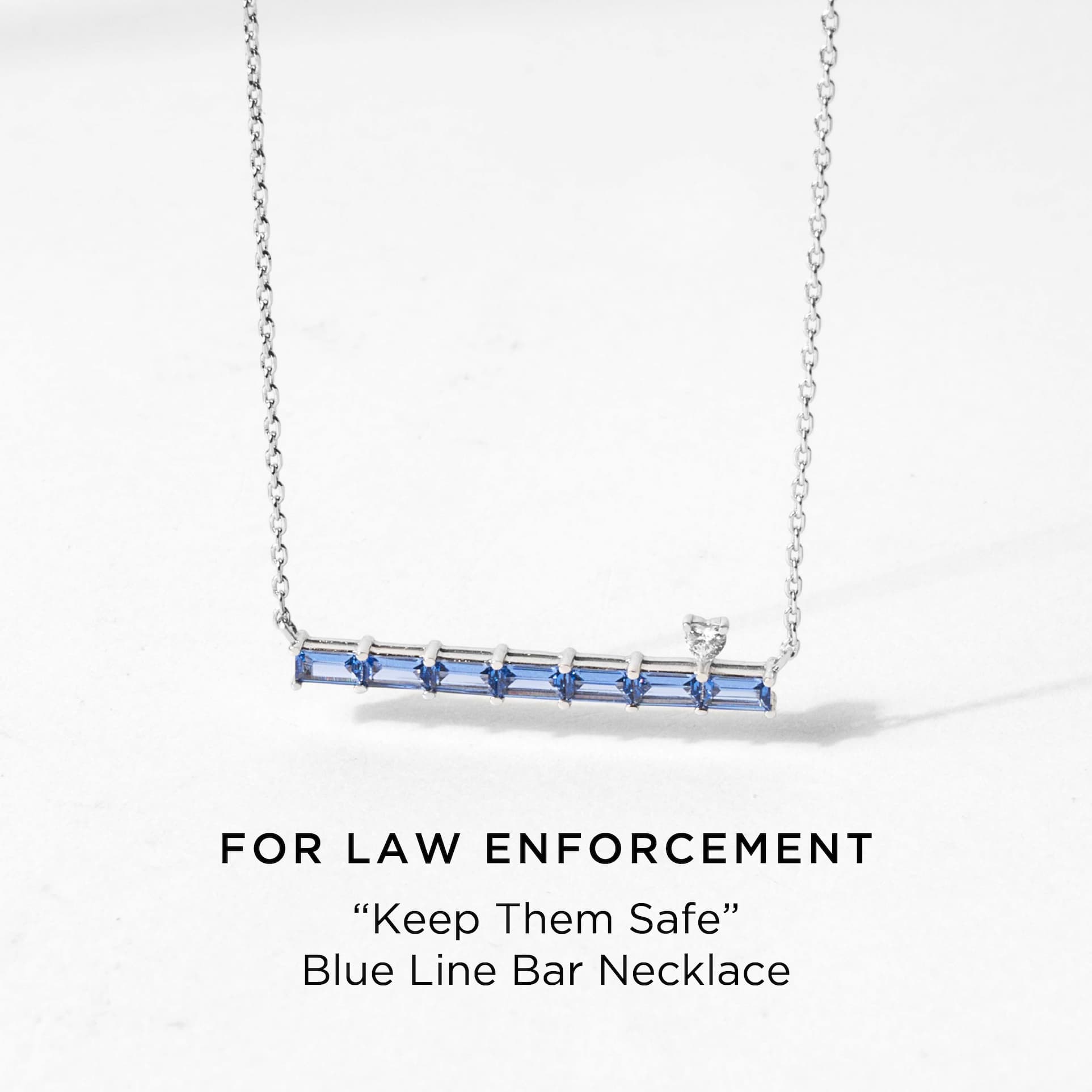 Blue Line Bar Necklace