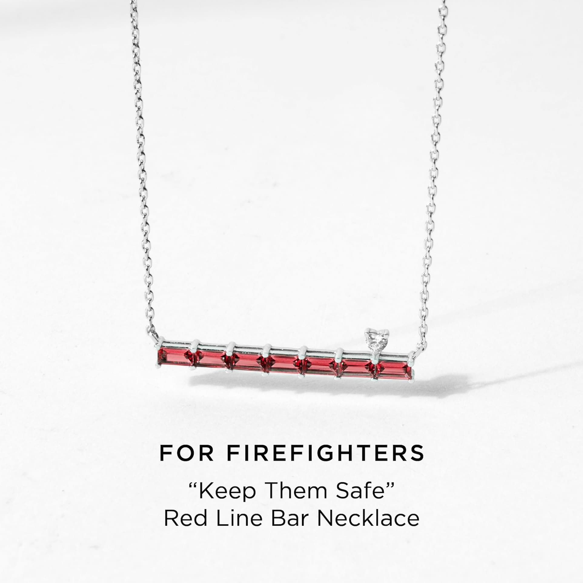 Red Bar Line Necklace