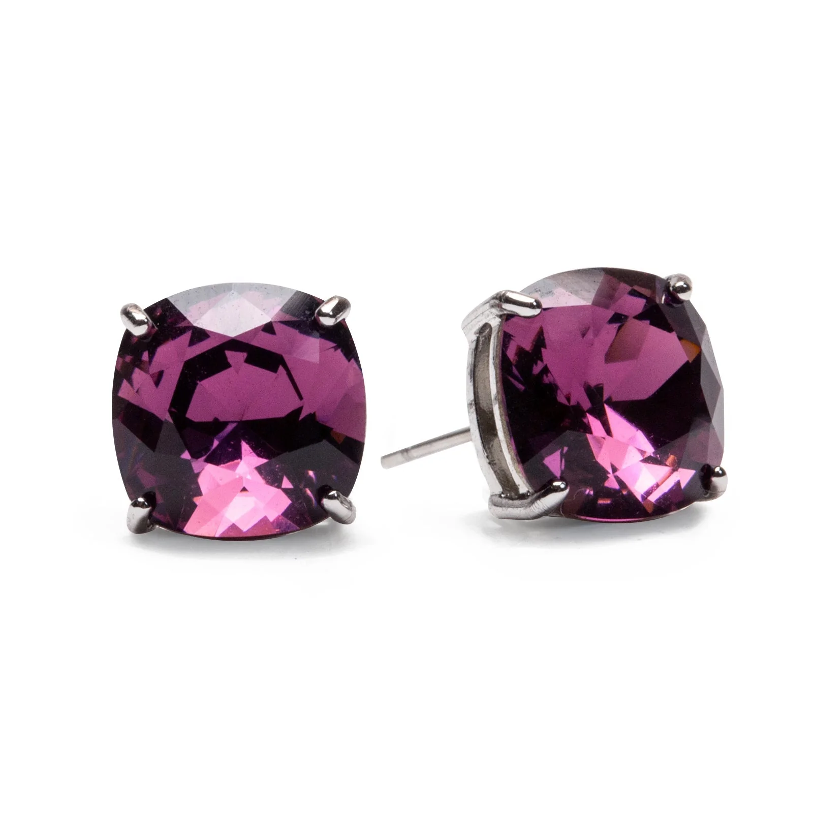 Image of Clara Stud Earrings with Amethyst Crystals