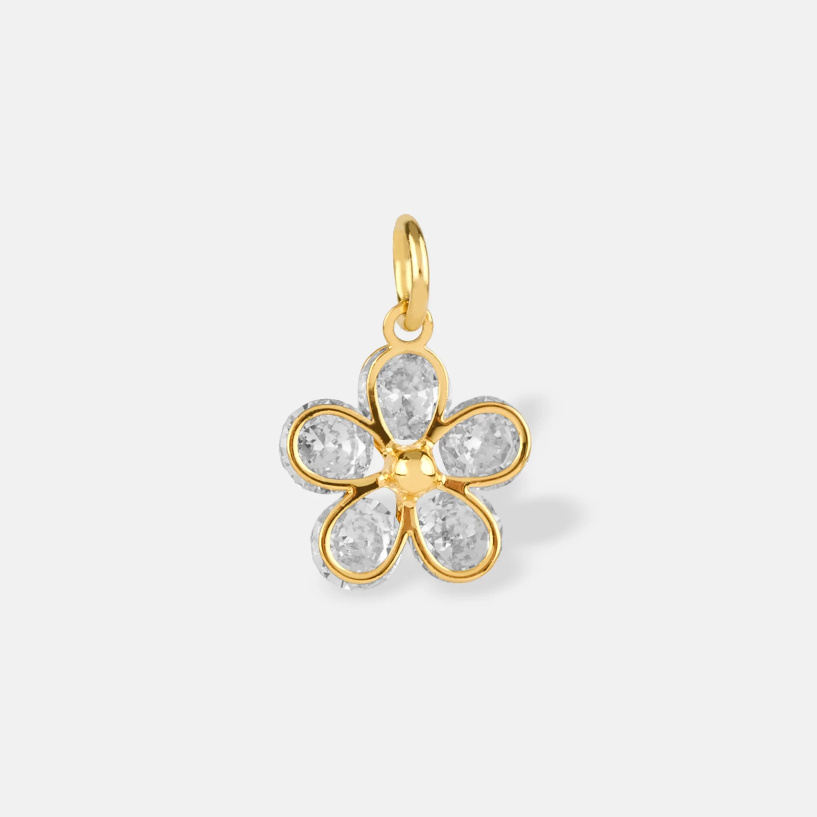Image of Golden Crystal Flower Charm Pendant&nbsp;